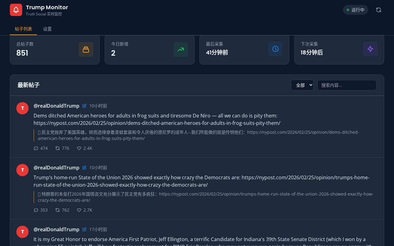 TruthSocial Monitor 项目预览